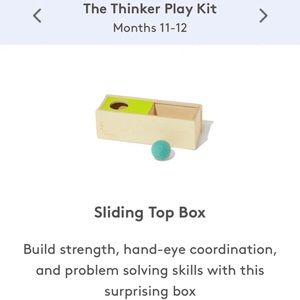 Lovevery Sliding Top Box 11-12 Months Thinker Play Kit Blue Felt Ball